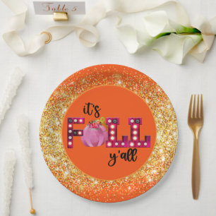 Neon Fall Autumn Customize Colour Paper Plate