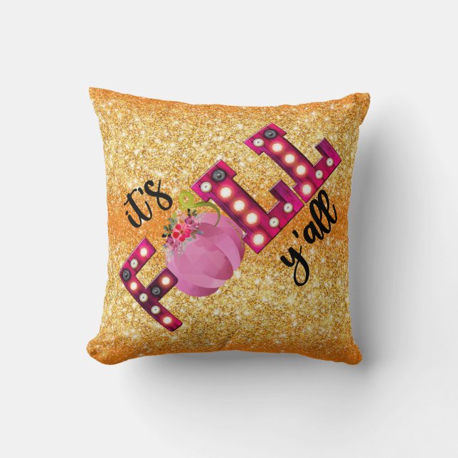 Neon Fall Autumn Customize Colour Throw Pillow (Front)