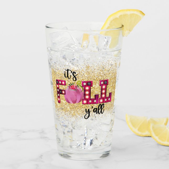 Neon Fall Autumn Customize Glass (Back Ice)