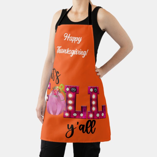 Neon Fall Autumn Customize Text and Colour Apron (Insitu)