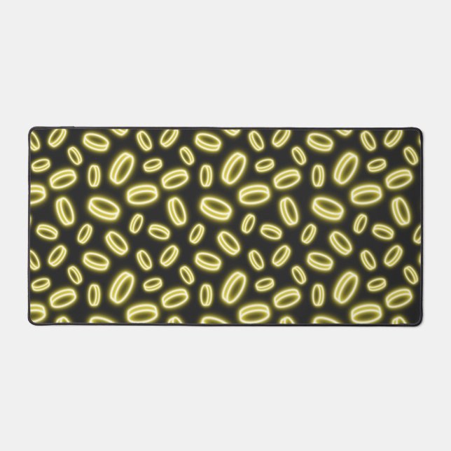 Neon Falling Gold Desk Mat (Front)