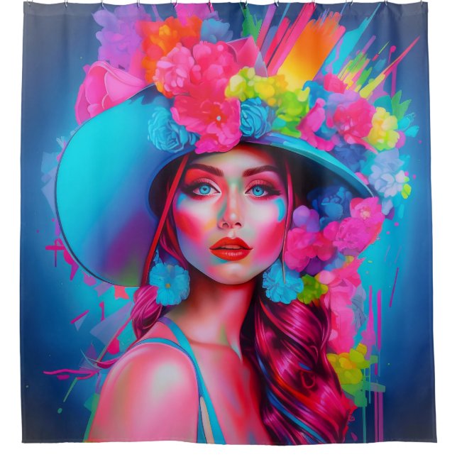 Neon Fantasy Floral Portrait  (Front)