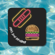 Neon Fast Food Monogram Name Vibrant