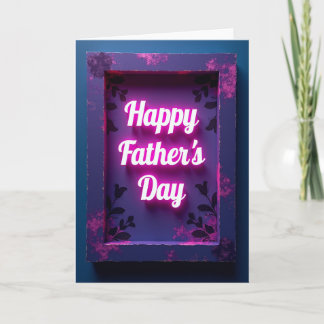 Neon Fathers Day Card