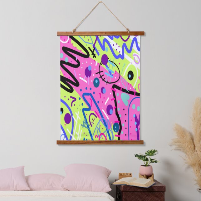 Neon Feelings Abstract Art  Hanging Tapestry (Bedroom)