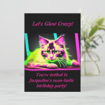 Neon Feline Fiesta: Teen Girl Birthday Collection