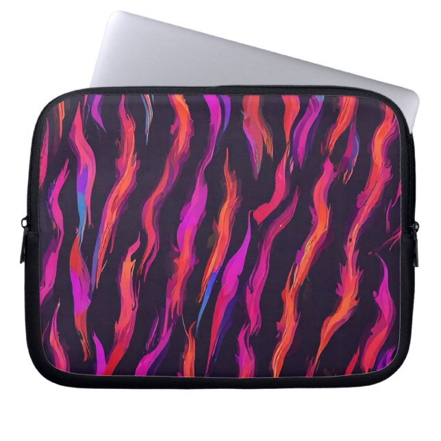 Neon Fire Flame Laptop Sleeve (Front)