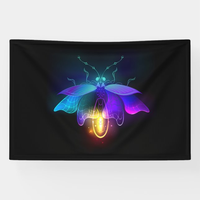 Neon Firefly on black Banner (Horizontal)