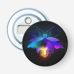 Neon Firefly on black Bottle Opener