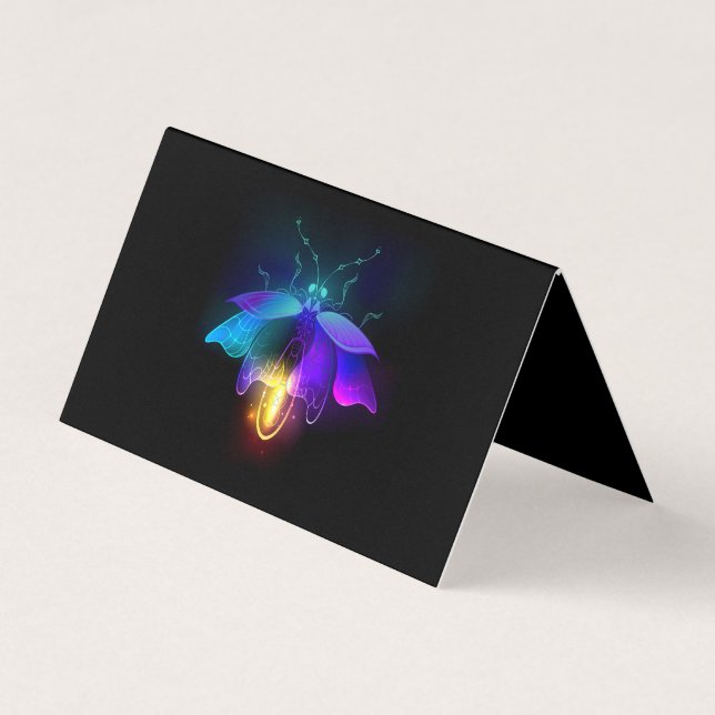 Neon Firefly on black Business Card (Front)