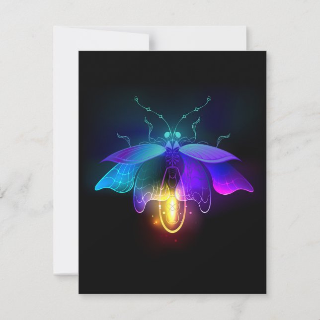 Neon Firefly on black Card (Front)