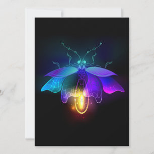 Neon Firefly on black Card