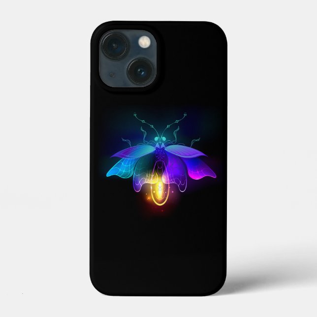 Neon Firefly on black Case-Mate iPhone Case (Back)