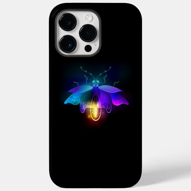 Neon Firefly on black Case-Mate iPhone Case (Back)