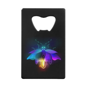 Neon Firefly on black Credit Card Bottle Opener