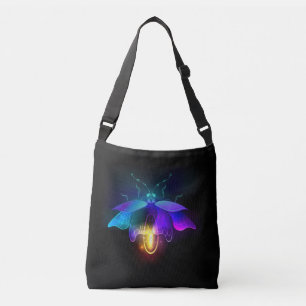 Neon Firefly on black Crossbody Bag