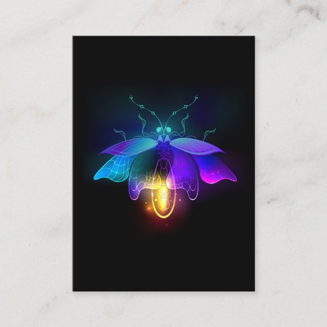 Neon Firefly on black Discount Card (Front)