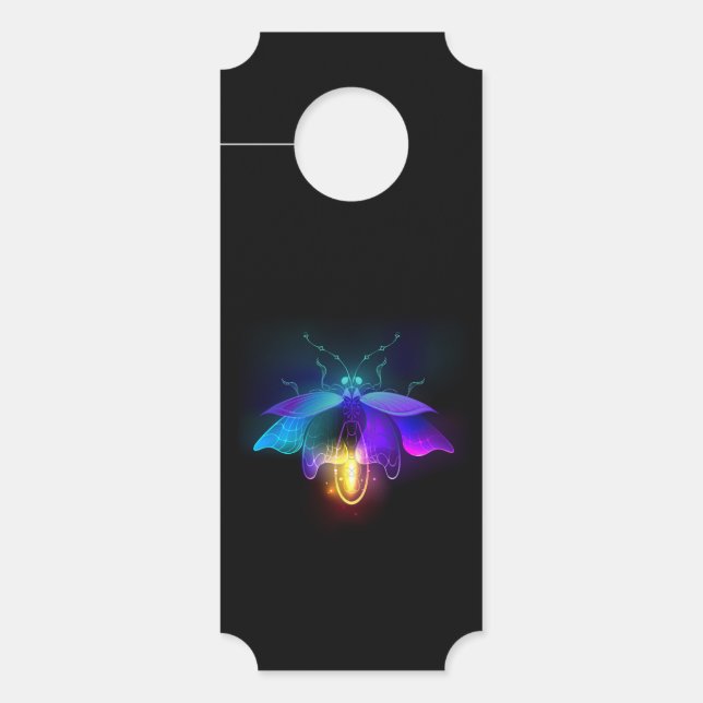Neon Firefly on black Door Hanger (Front)