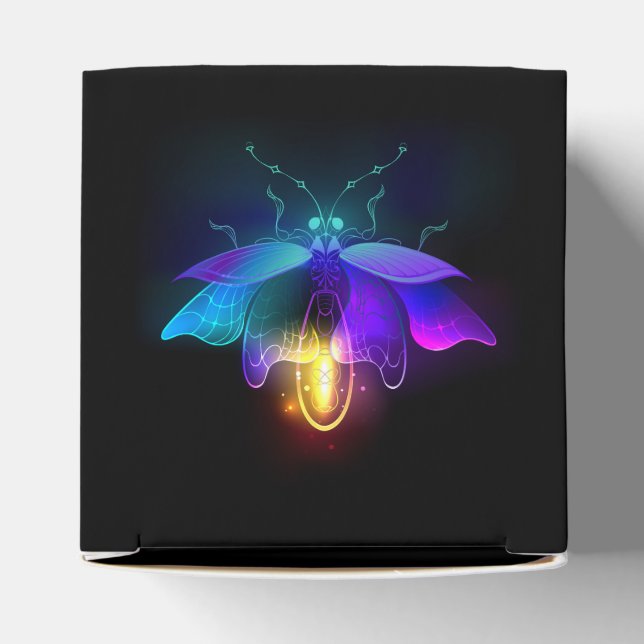 Neon Firefly on black Favor Box (Top)