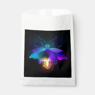 Neon Firefly on black Favour Bag