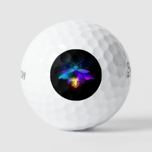 Neon Firefly on black Golf Balls