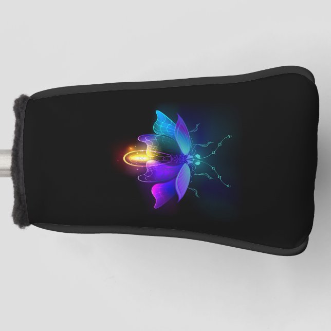 Neon Firefly on black Golf Head Cover (Front)