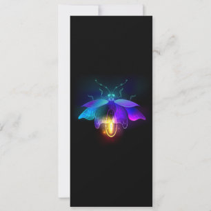 Neon Firefly on black Holiday Card