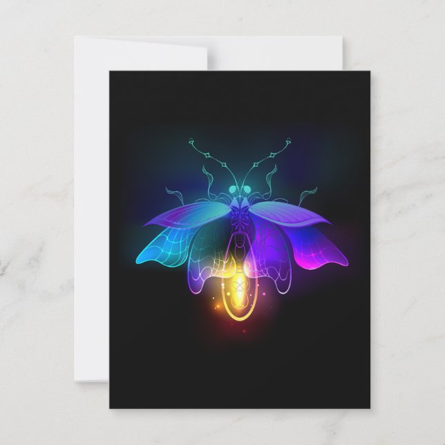 Neon Firefly on black Invitation (Front)
