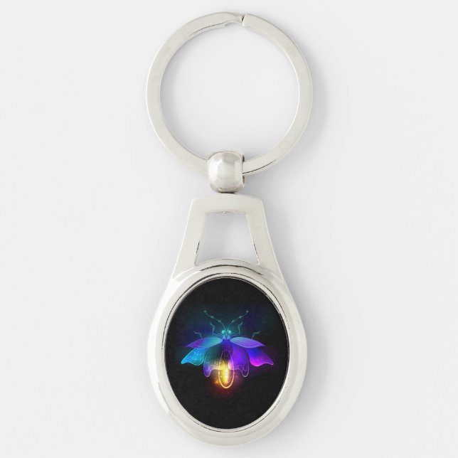 Neon Firefly on black Keychain (Front)