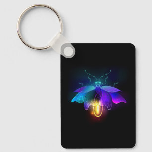 Neon Firefly on black Keychain