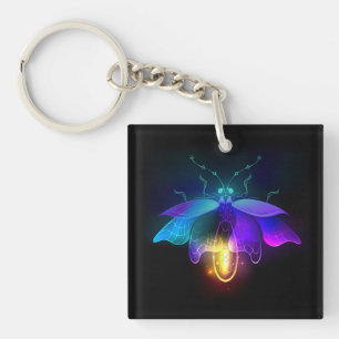 Neon Firefly on black Keychain