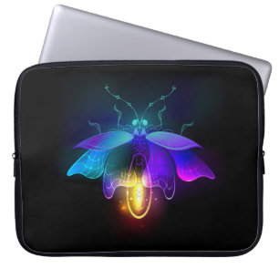 Neon Firefly on black Laptop Sleeve