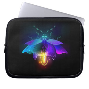 Neon Firefly on black Laptop Sleeve