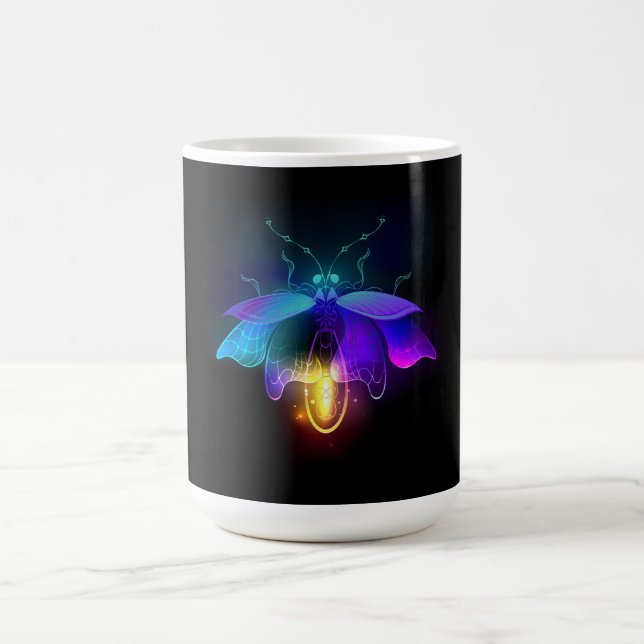 Neon Firefly on black Magic Mug (Center)