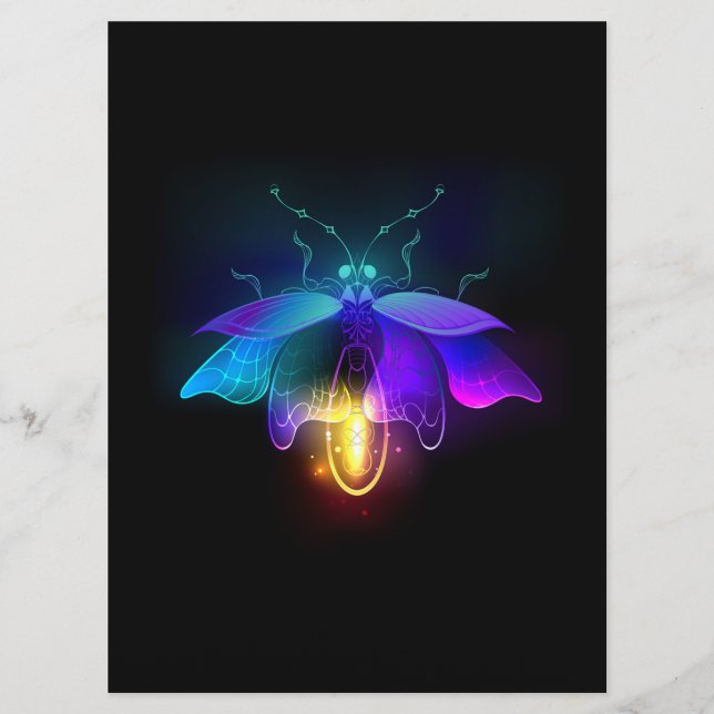 Neon Firefly on black Menu (Front)