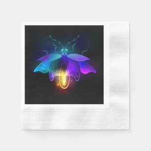 Neon Firefly on black Napkin