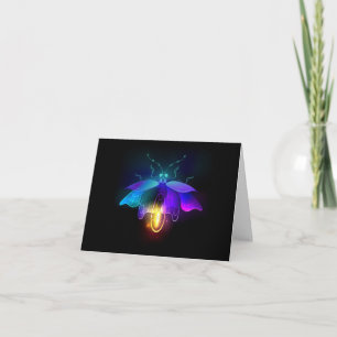 Neon Firefly on black Note Card