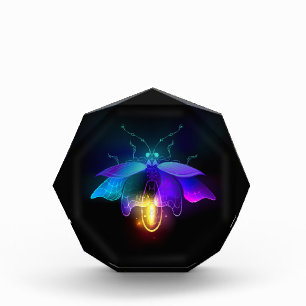 Neon Firefly on black Photo Block