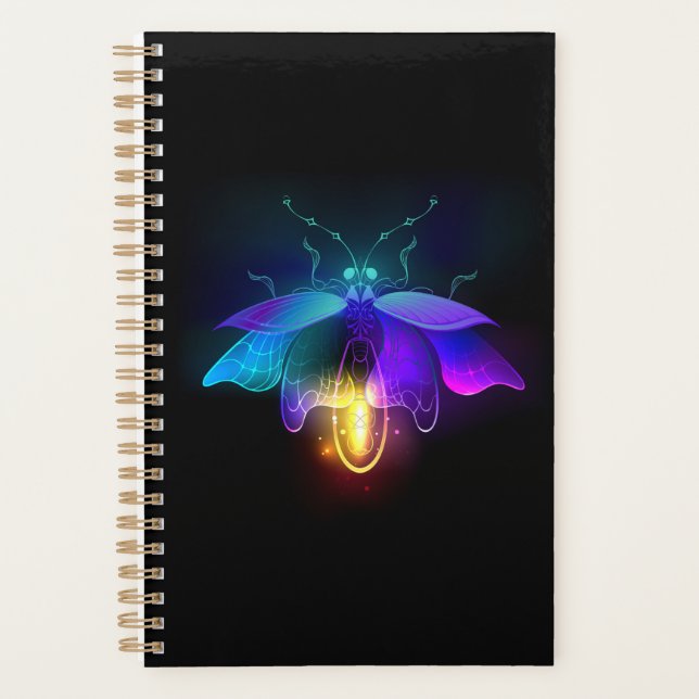 Neon Firefly on black Planner (Front)