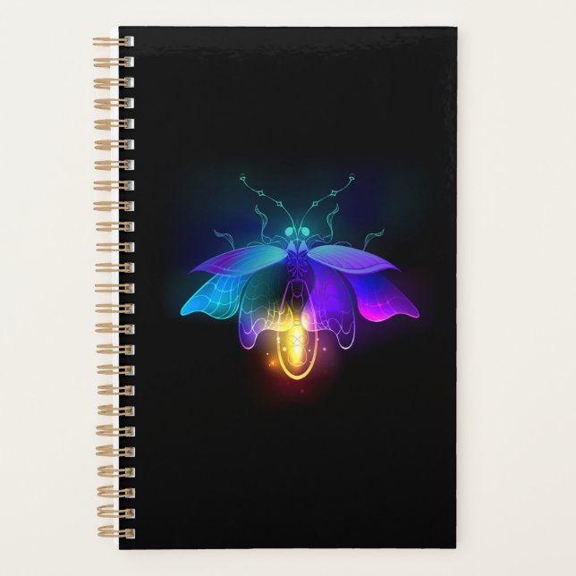 Neon Firefly on black Planner (Front)