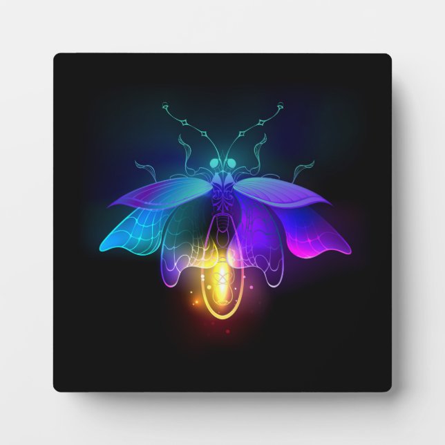 Neon Firefly on black Plaque (Front)