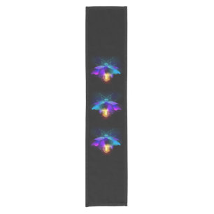 Neon Firefly on black Short Table Runner