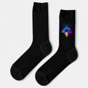 Neon Firefly on black Socks