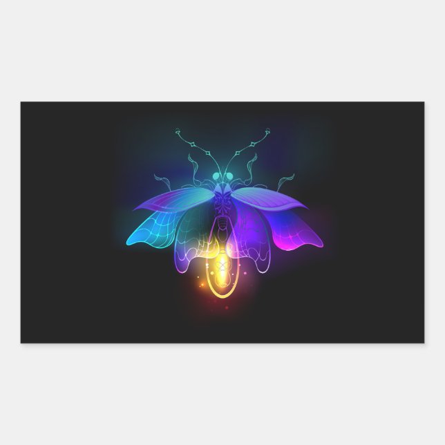 Neon Firefly on black Sticker (Front)