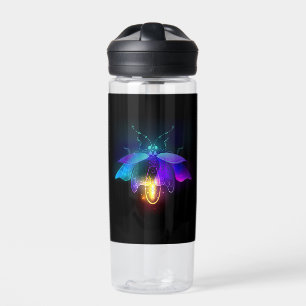 Neon Firefly on black Water Bottle