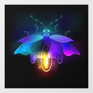 Neon Firefly on black Window Cling