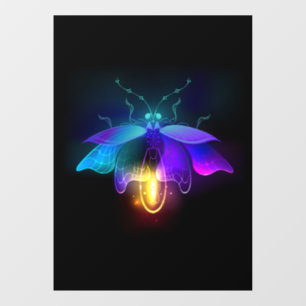 Neon Firefly on black Window Cling