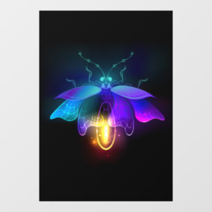 Neon Firefly on black Window Cling