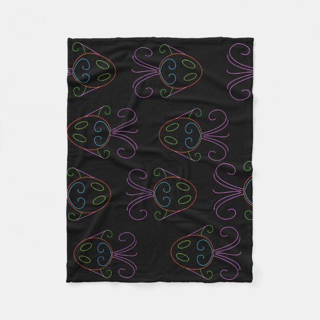 Neon Fish Fleece Blanket (Front)