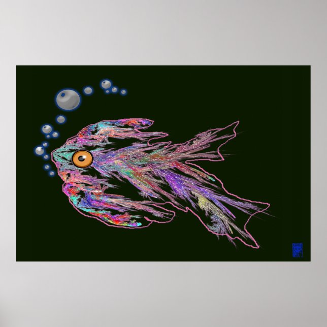 neon fish poster (Front)